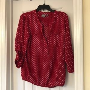 Polka dot red/white blouse